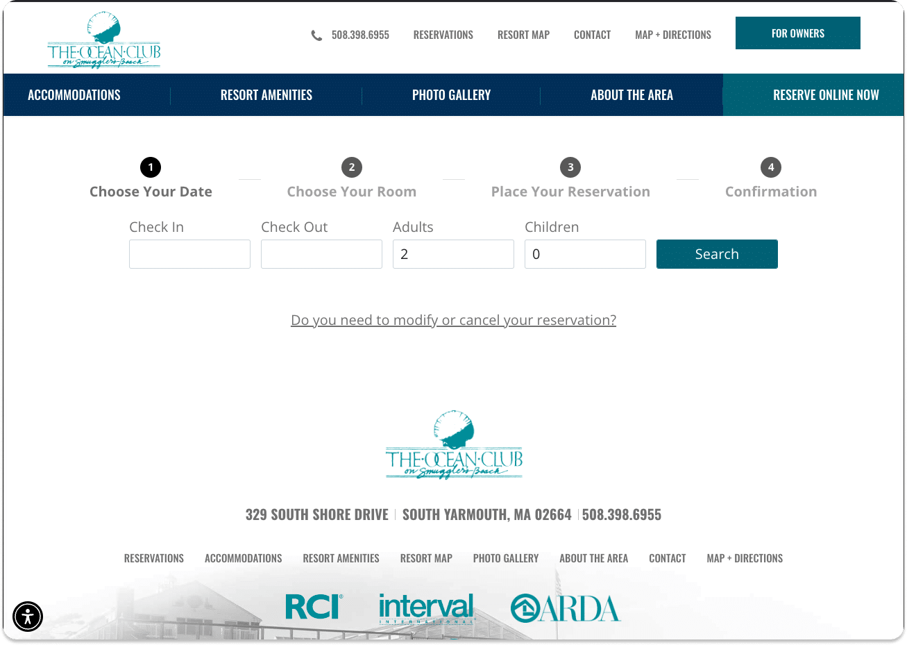 A ChannelRUSH Booking Engine page.